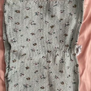 green tube top with flowers